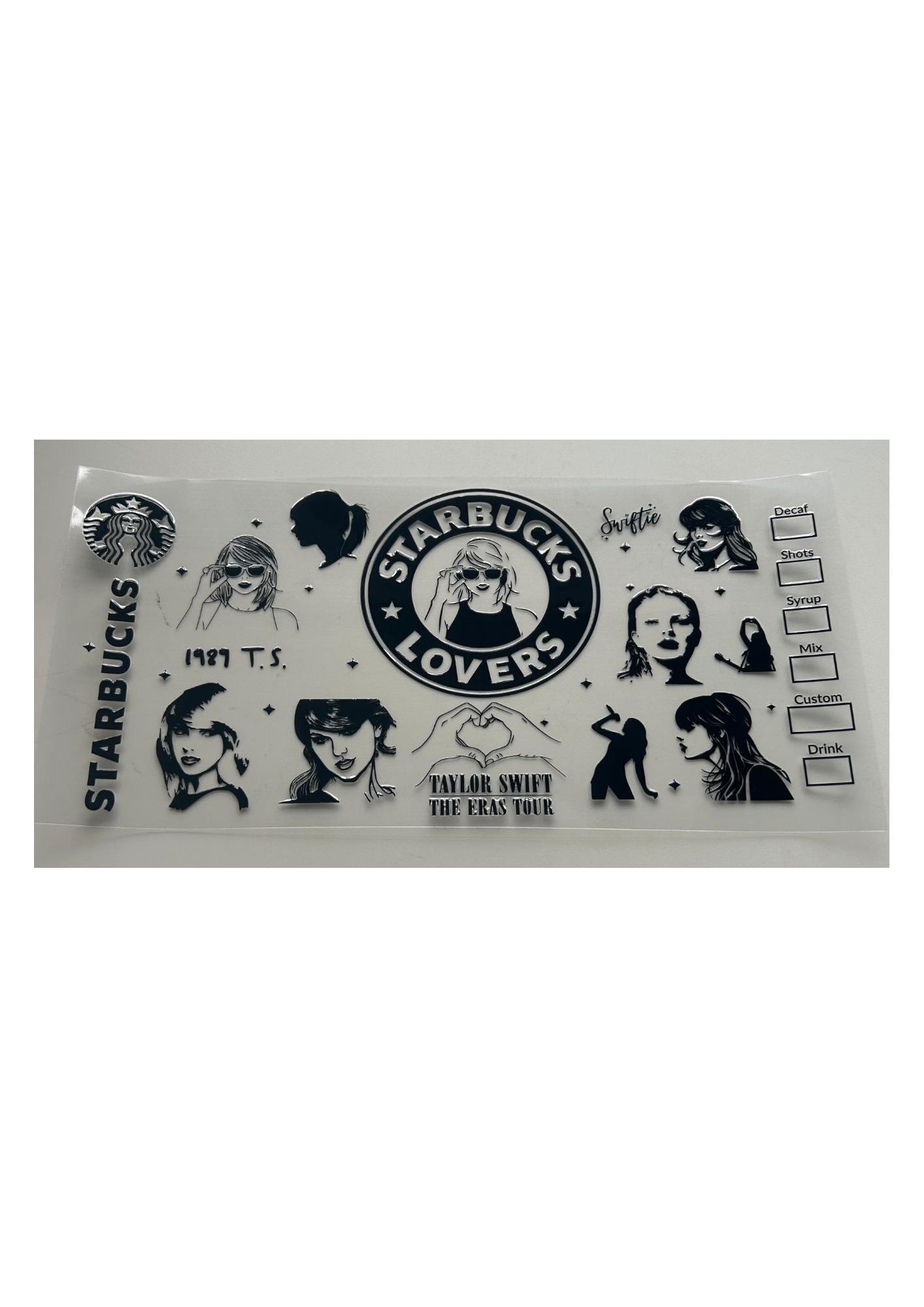 16oz clear plastic cup - over 40 designs to choose from