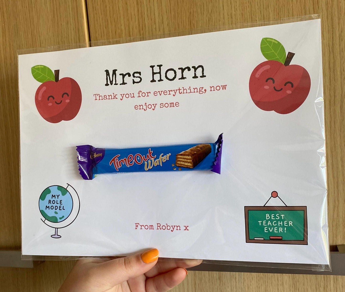 A4 Personalised Teacher End Of Term Chocolate Print