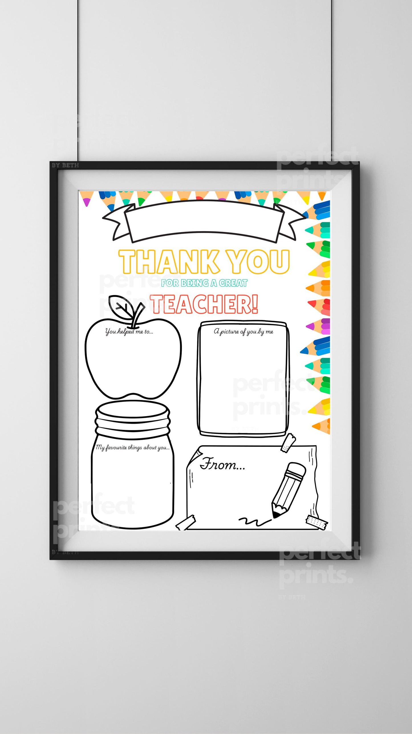 A4|A3 Personalised Teacher End Of Term Print