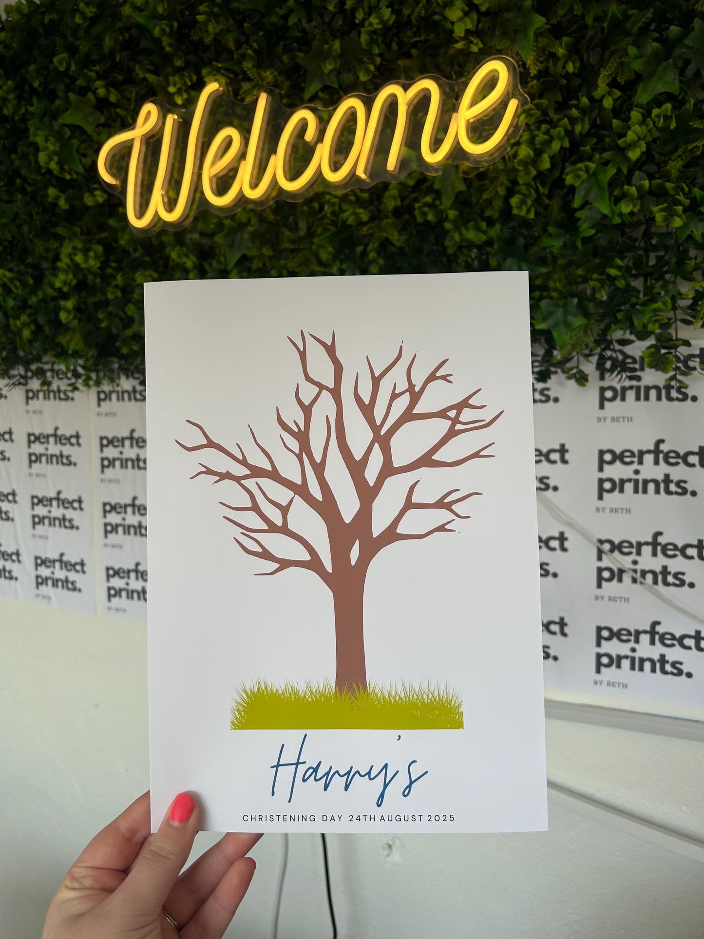 Fingerprint Guestbook For Christening Baptism