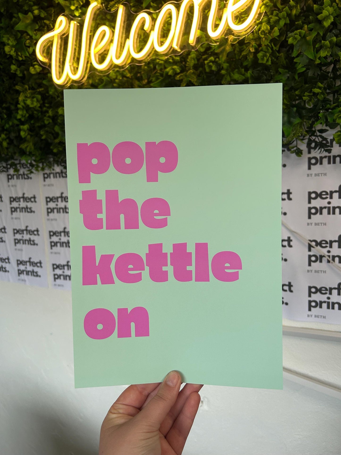 A4|A3 Pop The Kettle On Bright Print
