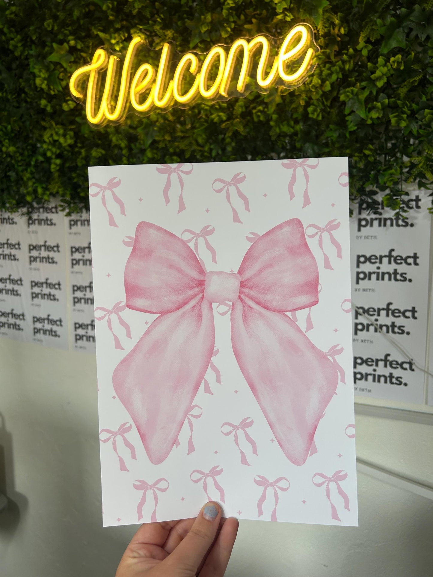 Set Of 3 A4|A3 Pink Bows Girls Prints