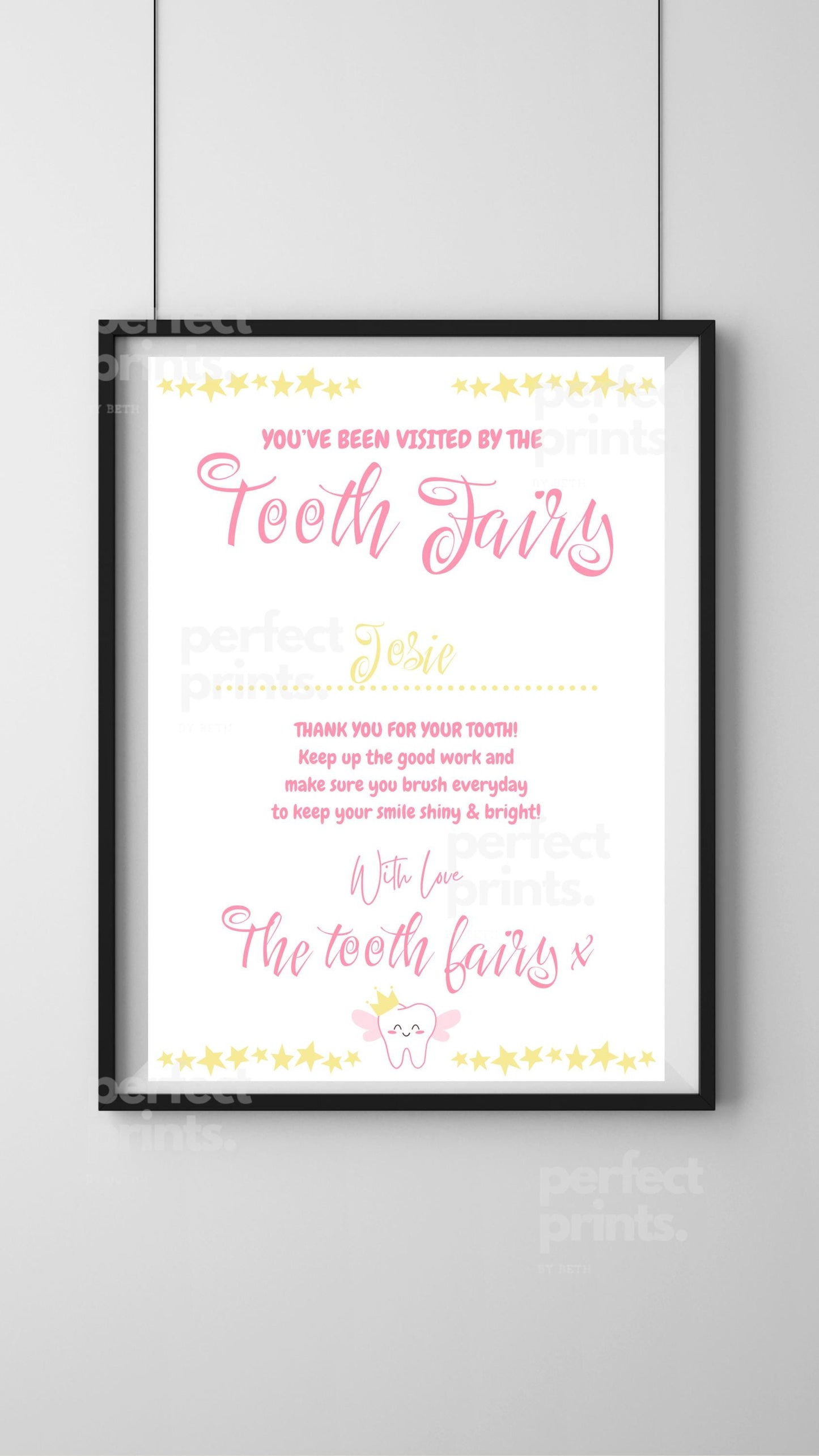 A4 Personalised Tooth Fair Certificate Child’s First Tooth Certificate