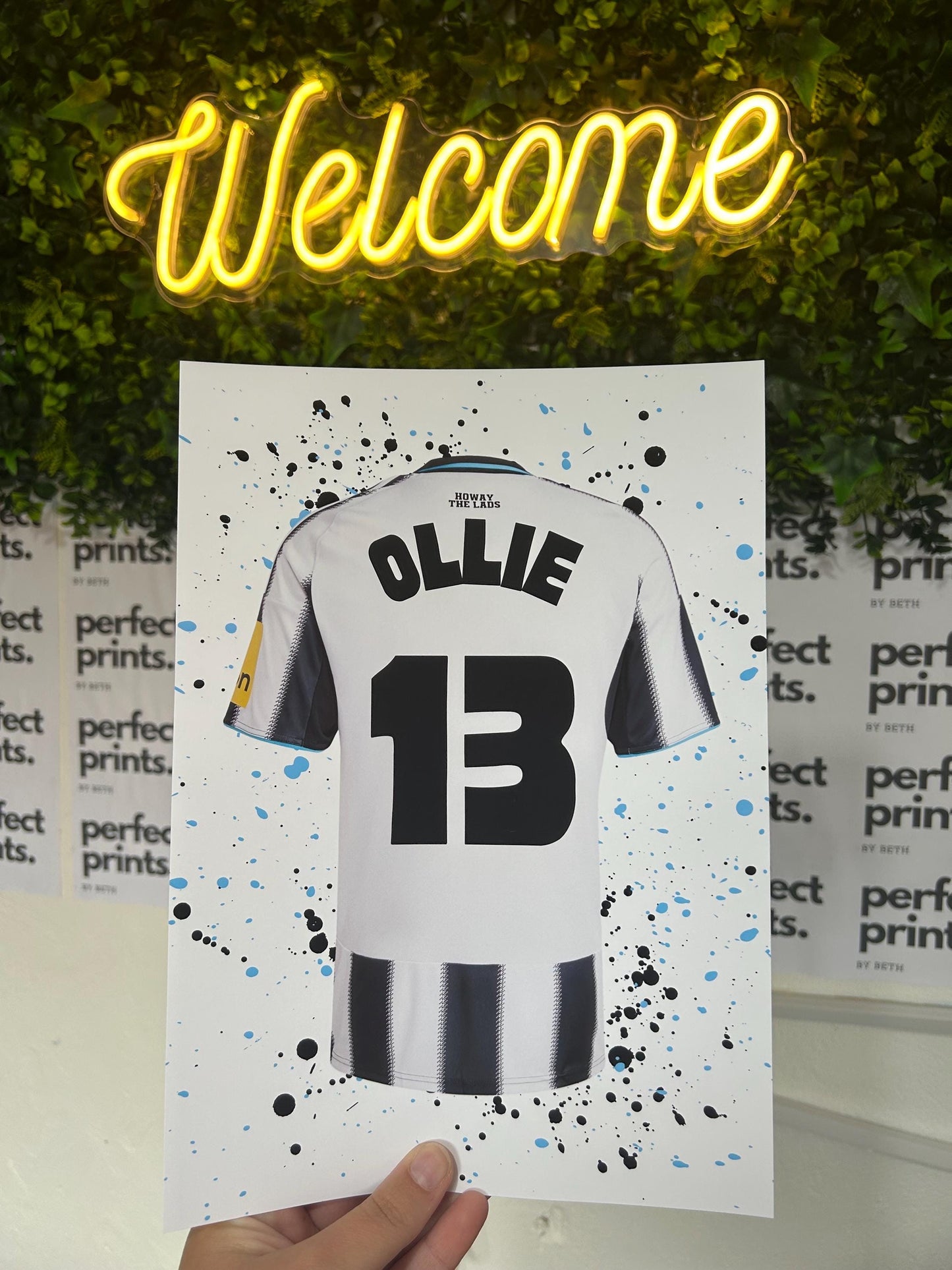 A4|A3 personalised Newcastle football shirt print