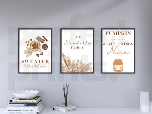Set of 3 A4|A3 Autumnal Prints