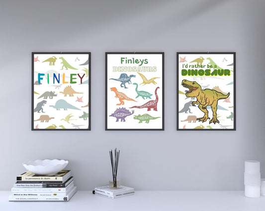Set Of 3 Dinosaur Prints