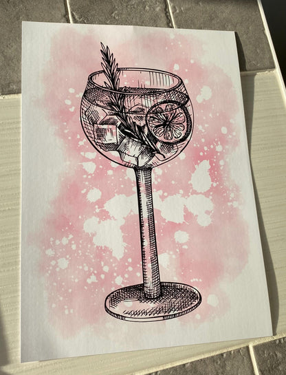 Set Of 3 A4|A3 Gin Prints