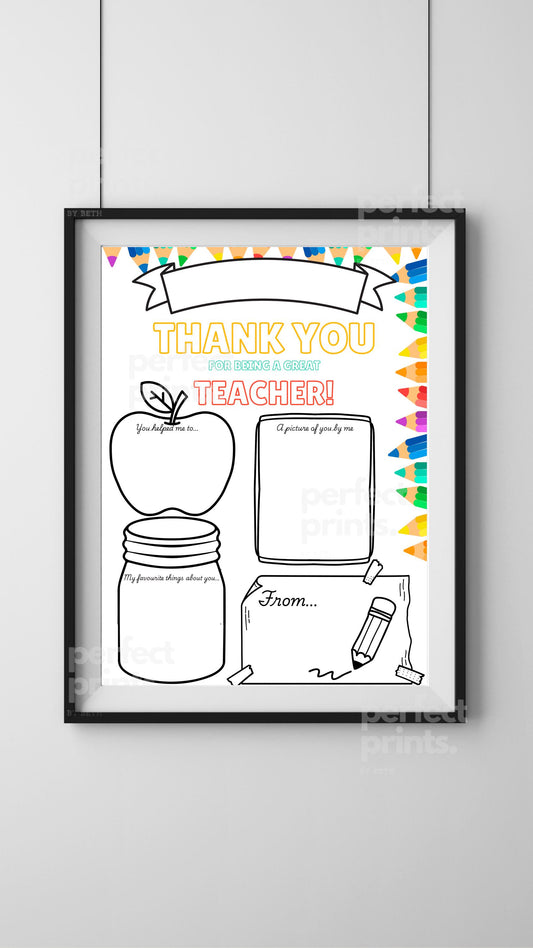 A4|A3 Personalised Teacher End Of Term Print