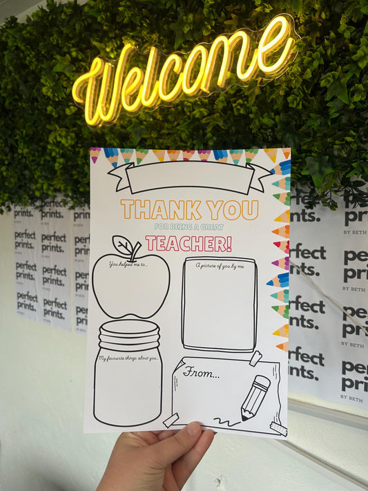 A4|A3 Personalised Teacher End Of Term Print
