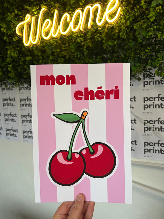 A4|A3 Mon Cheri Cherry Bright Print