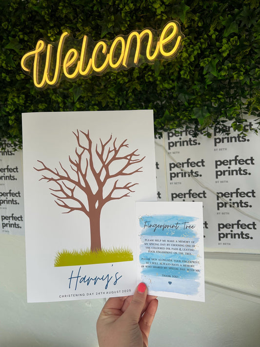 Fingerprint Guestbook For Christening Baptism