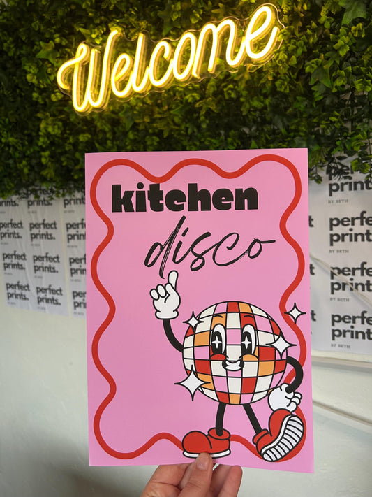 A4|A3 Kitchen Disco Bright Print