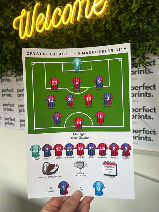 A4|A3 Crystal Palace FA Cup Winners Print