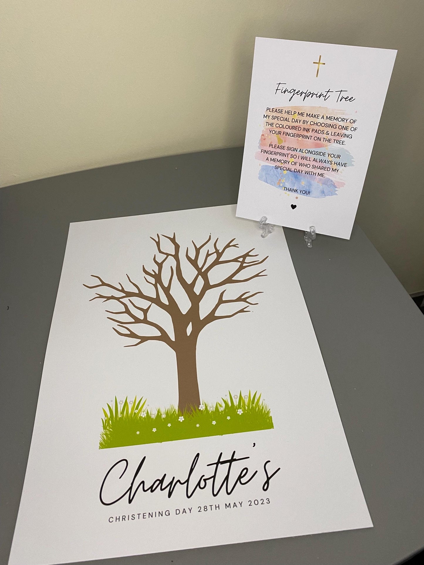 Fingerprint Guestbook For Christening Baptism