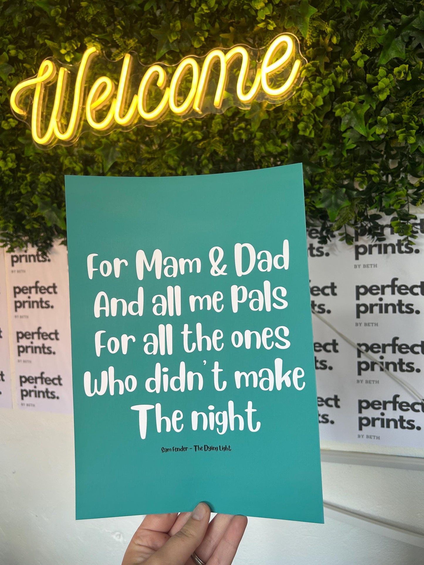 A4|A3 Sam Fender Dying Light Song Lyrics Print