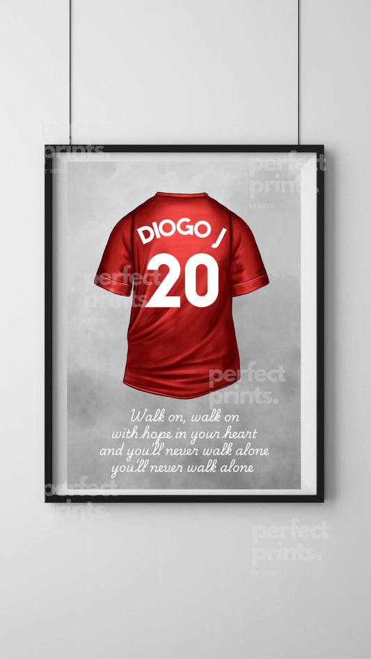 A4|A3 Liverpool Diogo Jota Print You’ll Never Walk Alone Print