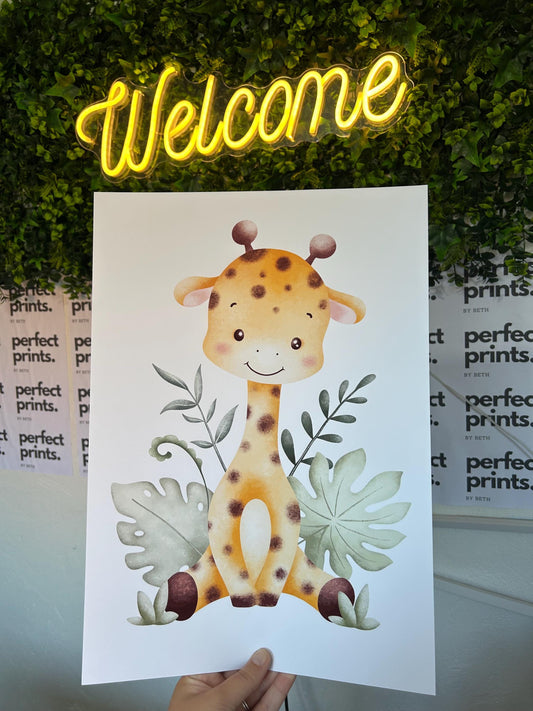 Set Of 3 A4|A3 Personalised Jungle Theme Nursery Prints