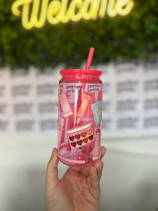 16oz Plouise Inspired Plastic Cup With Straw